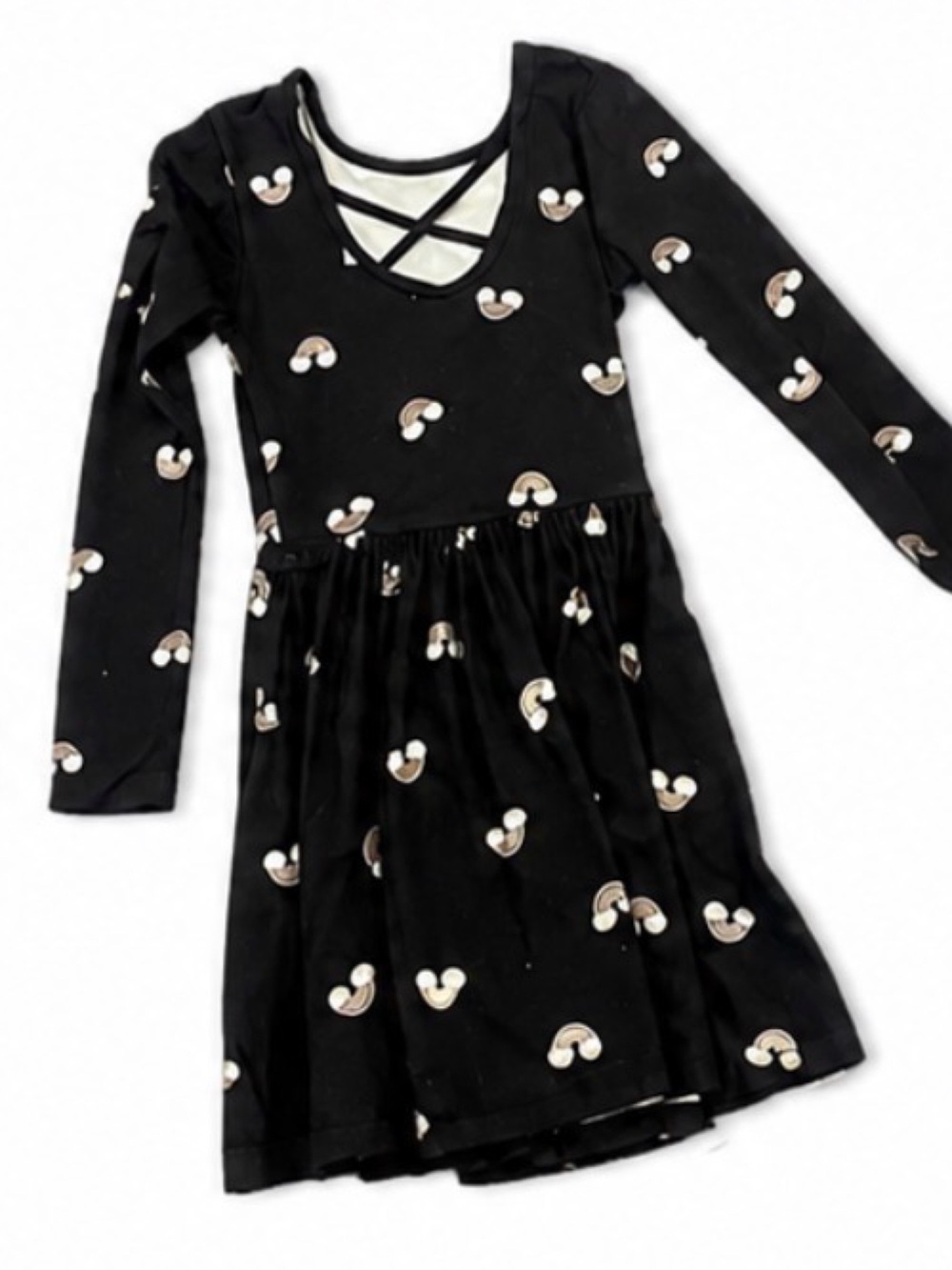 Girls' Black Long-Sleeve Sequin Heart Skater Dress - Picture 3 of 3